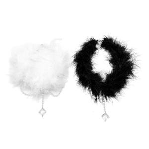 Elegant Feather Plush Choker Women Fashion Tassel Necklace Zircon Pendant Necklaces Wedding Party Gifts