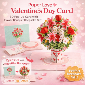 Handmade 3D Bouquet Valentines Day Greeting Card Christmas Card