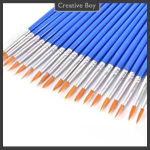 [Creative] 10Pcs Nylon Hair Artist Paint Brush Acrylic Watercolor Round Fine Hand Point Tip