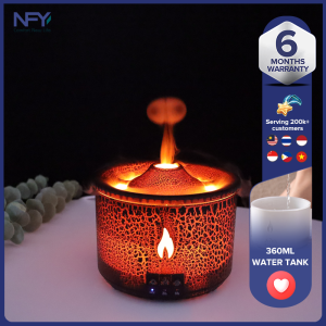 360ML full crack volcano aromatherapy device， flame humidifier diffuser ultrasonic essential oil/high mist humidifier