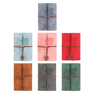 Portable Refillable Notebook With 6 Rings Leather Binder Covers Travel Journal Notebook For Student And Professional