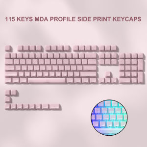 WOMIER 115คีย์สีดำใส Keycaps คริสตัลเซรามิกพีซีคีย์หมวกคีย์รองเท้าฟุตบอล RGB โปรไฟล์ MDA สำหรับแป้นพิมพ์สวิตช์ MX