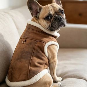 OWNNEW Chất liệu cotton Áo gile có đệm cho thú cưng Da nhung Màu đơn sắc Áo khoác không tay cho chó Ấm áp Thiết kế tích hợp Áo khoác mùa đông cho thú cưng Dành cho chó nhỏ.