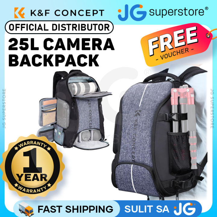 K&F Concept 25L Large Liter Capacity DSLR Mirrorless Camera and Drone  Backpack with Multi Storage Pockets, fits Laptop and Padded Dividers  for
