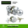 Greenfield Double Cylinder Knob Comboset Satin Stainless Steel Finish (US32D) - Door Hardware & Locks. 