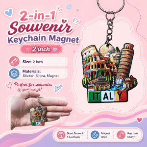 Travel ITALY 2-in-1 Mini Keychain | Key Holder Collectible Souvenir