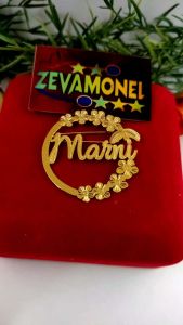 Bros Papan Nama Titanium Hijab Custom Nama Sendiri Lapis Emas 24K