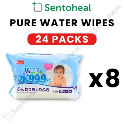 LEC 99.9% Pure Water Baby Wipes 80 sheets x 24 packs