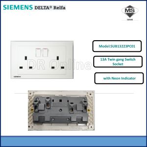 SIEMENS Relfa SERIES 2GANG x 13AMP SWITCH SOCKET OUTLET SIRIM APPROVED