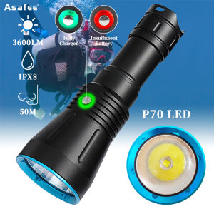 Asafee DA16S Diving Flashlight XHP70 LED High Power Led Flashlights 3600lm Underwater Torch Dive Light Outdoor Lighting Lanterns
