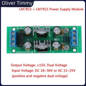 [Oliver Timmy] LM7815 + LM7915 ±15V dual voltage regulator rectifier bridge power supply module