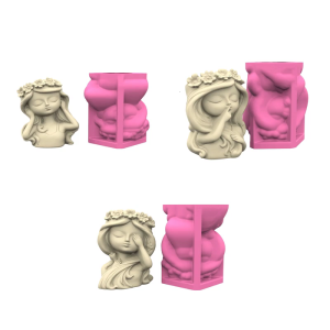 Grade Silicone Craft Mold For Unique Pots Adorable Girl Design Flexible DIY Art Project Essential Tool