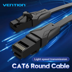 Vention Cat 6 Ethernet Cable Flat Land Cable Wire UTP RJ45 Network Patch Cable Internet Round Cord for PC Computer Modem Wifi Router Cat6 Lan Cable 10 20 30 Meter Outdoor
