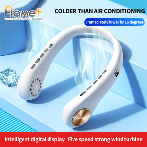 (HOME+) Portable neck hanging small fan Mini small student dedicated sports cooling USB charging (Camping  concert outdoors Christmas Xmas Gifts summer heat)