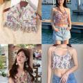YIFAFA【Delivery 2-3 days】 Crochet Top For Women Swimsuit Bra Knitted Swimwear Beach Wear Outfit With Pad Underwear. 