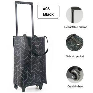 Specool® Shopping Trolley Supermarket Shopping Cart with Wheels Shopping Tote Bag
