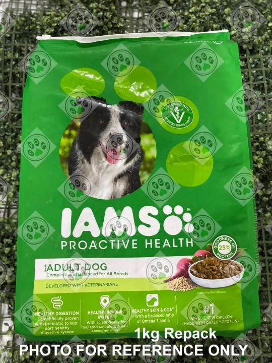 IAMS Adult All Breed Chicken Dry Dog Food 1KG Repack Healthy Adult