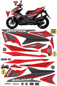 Stiker Striping Yamaha Aerox 155 Semifullbody Variasi Decal ARS01