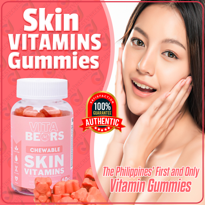 Vitabears Gummy Bears Chewable Skin Vitamin Supplement with Biotin