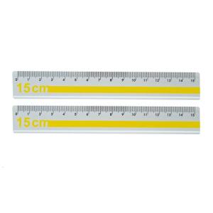 ออกแบบตามหลักสรีรศาสตร์ไม้บรรทัดสเกลโลหะ15ซม. เหมาะสำหรับการอ่านหนังสือการก่อสร้างไม้บรรทัดตรง2ชิ้น