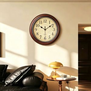 12 Inches Retro Design Modern Quartz Wall Clock Round Wall Clock Creative Silent Wall Clock 