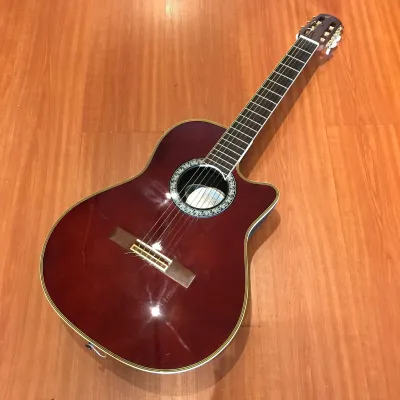 Ovation Celebrity CS153 Ruby Red Nylon String Guitar