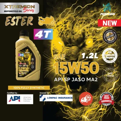 MOTION XTREMION 1.2L 15W50 10W40 4T ESTER MA2 SN Fully Synthetic Motorcycle Oil Minyak Pelincir lc135 yamaha sym