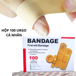 Băng keo cá nhân chống nước Aid Plus Urgo tiện dụng đa kích cỡ – Hộp 100 miếng bảo vệ tối ưu