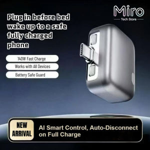 140W Power Disconnector Full Charge Auto-Eject & Physical Cut-Off for Type-C & Lightning Devices Charger Plug Phone Fast Charging Smartphone Adapter