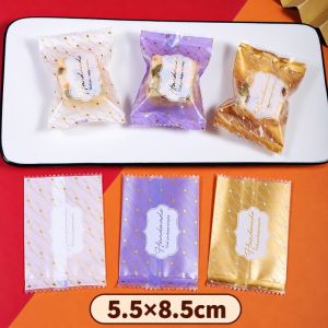 100PCS Self Seal Biscuit Bags Gold Design for Bakery Gift Packing Pangbalot ng Biskwit sa Handaan