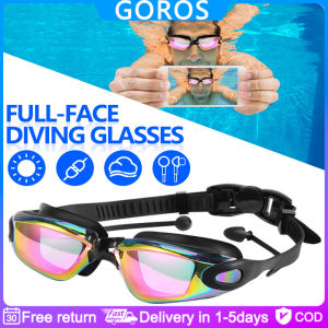 【In Stock】 Swimming Goggles Goggles Anti-Fog UV Protective Lens Waterproof Adjustable Silicone Swimming Goggles Men Ladies