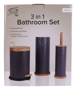 Eco Basics 3 in 1 Bathroom Set (Multiple Colours Available)