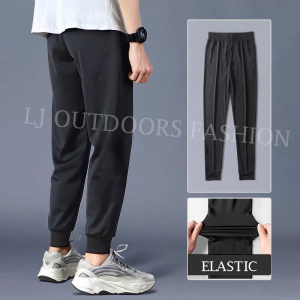 LJ-Men Long Pants Sport Regular Fit Casual Jogging School Long Trouser