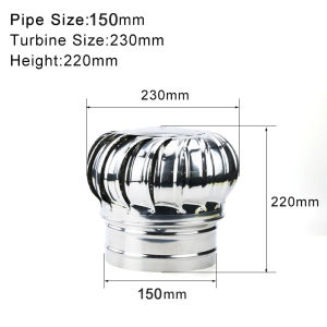 Stainless Steel Roof Ventilator Wind Turbines Air Vent Attic Ventilator 110mm 150mm 160mm 200mm Pipefit Roof Ventilating Fan