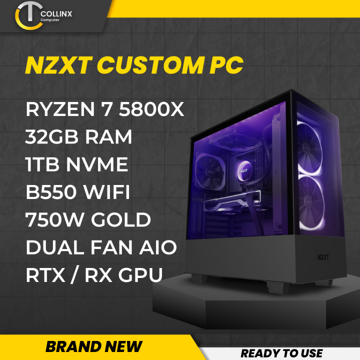 [ NZXT CUSTOM PC BUILD B ] AMD RYZEN 7 5800X GAMING DESKTOP / 32GB RAM ...