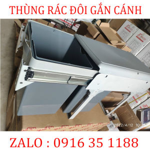 Thùng rác đôi gắn cánh FULCO  kèm ray trượt dung tích 40 lít kích thước 400mm