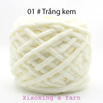 Len nhung đũa bông sữa 8mm - Len chunky móc thú bông sợi to loại 1 100gram | Xiaoxings Yarn
