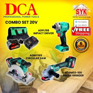 SYK (FREE SHIPPING) DCA 20V Combo Cordless Circular Saw Angle Grinder Impact Driver Drill (ADMY165+ADSM03-100+ADPL198)