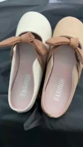 [Free Shipping] Fashionable WomenS Closed-Toe Slippers 2026 New Summer Style With Bow Slip-On Half-Slippers
