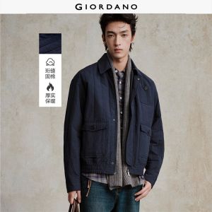 Giordano Men Multi-pocket padded bomber jacket Free Shipping 18075829
