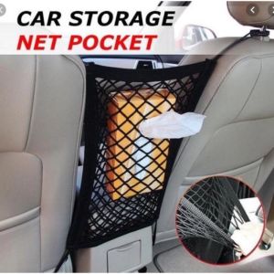 Ceyes Premium Premium Elastic Mesh Organizer - Strong Stretchable Car Seat Storage Bag with Multi-Pockets - Perfect for Tissue Phone & Small Essentials - Universal Fit for Most Vehicles