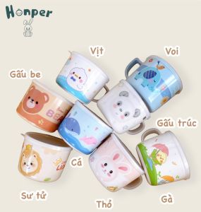 Khay ăn trọn bộ đồ dùng ăn dặm bát cốc thìa khay có ngăn chia Honper nhiều mẫu dễ thương babyUS