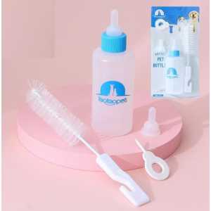 Pet Nursing Feeding Bottel Cat/Dog Pet Bottle With Cleaning Brush Kit 60ml Pet Feeding Tool For Baby Rabbit And Kitten