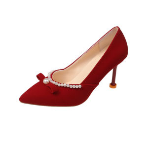 [Free Shipping] Chinese-Style Wedding Shoes New Spring/Autumn Collection Suitable For Both Traditional Chinese Wedding Attire (Xiuhefu) And Modern Wedding Dresses Red High Heels For Brides
