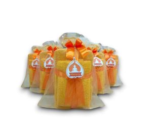 ชุดทำบุญ ถวายสังฆทาน ผ้าเช็ดตัว ผ้าเช็ดหน้า  สำหรับถวายพระสงฆ์ (มี 2 ชิ้น)