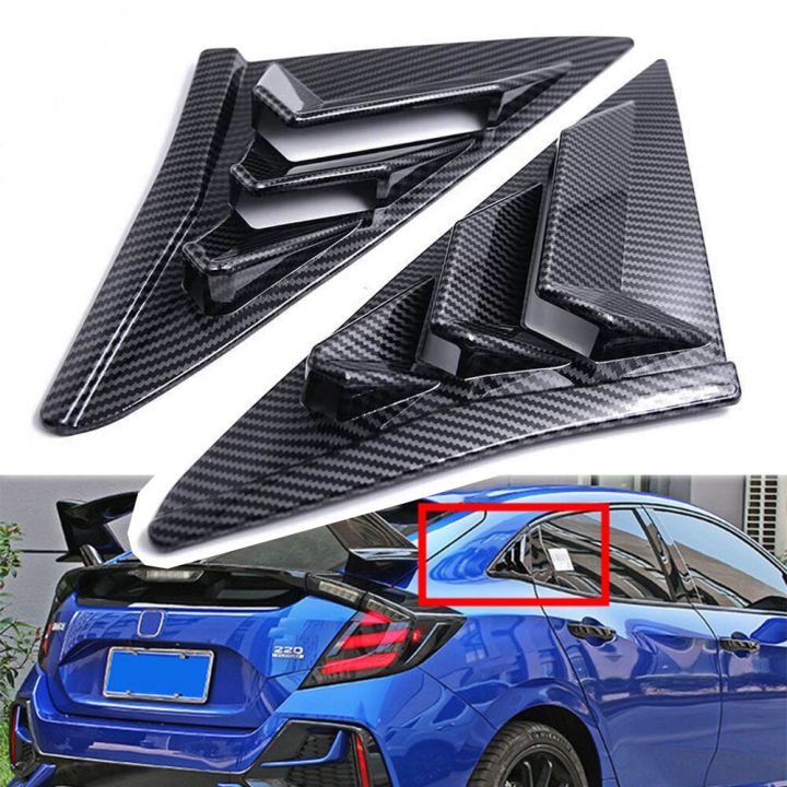 ABS Rear Quarter Panel Window Side Louvers Black Carbon Fiber Color