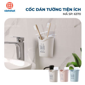 Cốc dán tường tiện ích đựng bàn chải kem đánh răng Việt Nhật dodiengiasi