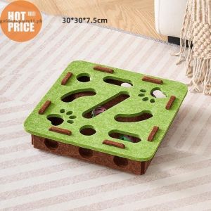 AIMAYAPET cat stick maze box Cat Digging Toys Cat Toy Puzzle Game Box wooden maze for kitten猫咪掏洞玩具益智 迷宫盒铃铛球猫玩具