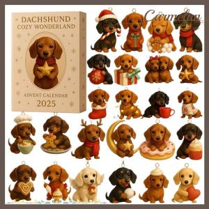 [Carmelun] Dachshund ấm cúng Wonderland phiêu lưu lịch 2025 24 ngày của đồ trang trí lễ hội với các phụ kiện theo chủ đề ấm cúng