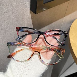 HENLI Flower Floral Print Presbyopia Glasses Colorful Anti Blue-ray Finished Far Sight Eyeglasses Trendy Lightweight Farsightedness Reading Glasses The Aged